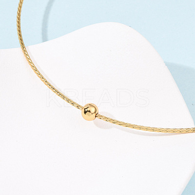 201 Stainless Steel Wire Cuff Choker Necklace NJEW-Z098-01G-1