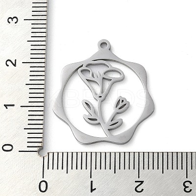 Non-Tarnish 304 Stainless Steel Pendants STAS-P338-01F-P-1