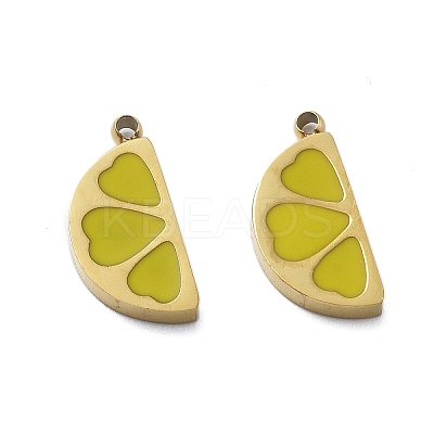 304 Stainless Steel Enamel Pendants STAS-D302-05G-1