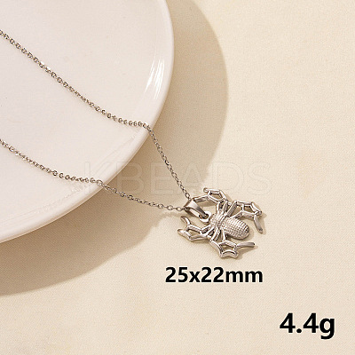 Stainless Steel Insect Spider Pendant Necklace Unisex Jewelry TG2584-9-1