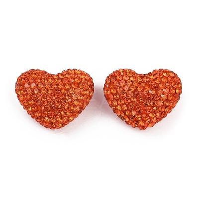 Heart Shaped Polymer Clay Rhinestone Beads CLAY-NH0002-02A-1