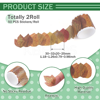 Autumn Leaf Paper Tape Stickers for Card Making DIY-TAC0032-23E-1