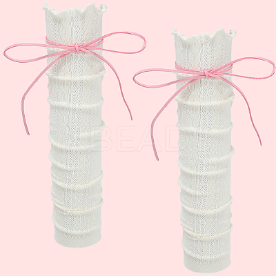 Polyester Bowknot Lace Socks AJEW-WH20080-19A-1