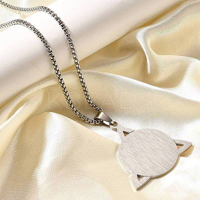 201 Stainless Steel Pendant Necklaces NJEW-R019-01G&P-1