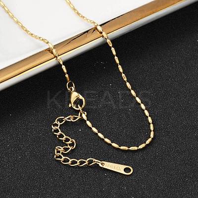 Ion Plating(IP) 304 Stainless Steel Oval Ball Chain Necklace for Men Women X-NJEW-M200-09G-1