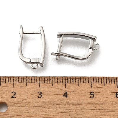 Rack Plating Brass Micro Pave Cubic Zirconia Hoop Earring Findings EJEW-H143-10P-1