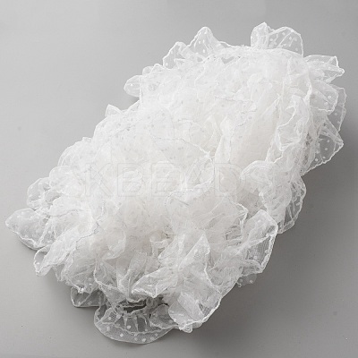 Polyester Pleated Lace Trim Ribbon DIY-WH0308-459C-1