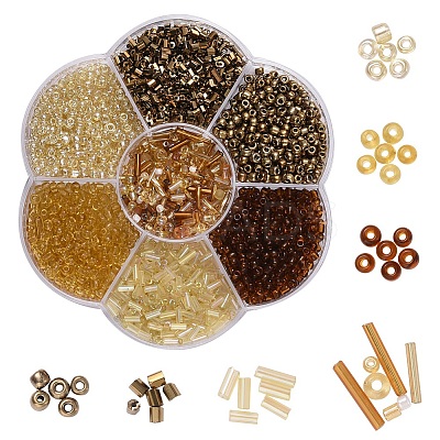 7 Style Transparent & Trans & Metallic Colours Glass Seed Beads SEED-YW0001-45B-1