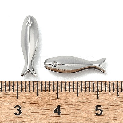 Brass Micro Pave Cubic Zirconia Beads KK-U045-15P-1