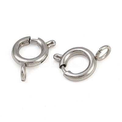 304 Stainless Steel Spring Ring Clasps STAS-B095-05D-P-1