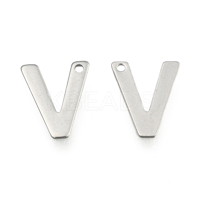 Tarnish Resistant 304 Stainless Steel Letter Charms STAS-O072-V-1