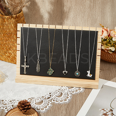 Bamboo Slant Back Necklace Organizer Display Stands NDIS-WH20004-01B-1
