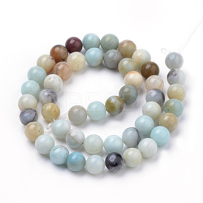 Natural Flower Amazonite Beads Strands X-G-S259-13-10mm-1