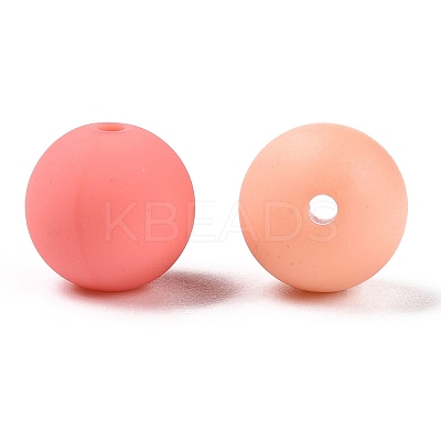 Rubberized Style Imitated Silicone Acrylic Beads MACR-T048-01B-17-1