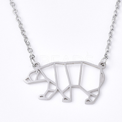 Non-Tarnish 201 Stainless Steel Pendant Necklaces NJEW-T009-JN083-1-40-1