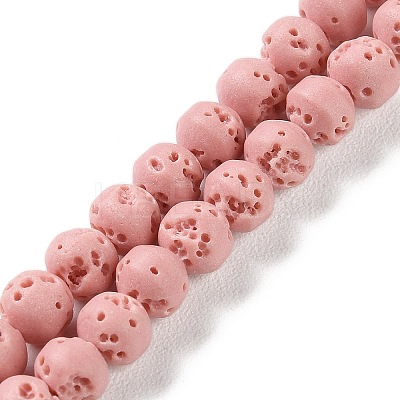 Synthetic Lava Rock Dyed Beads Strands G-H311-08A-08-1