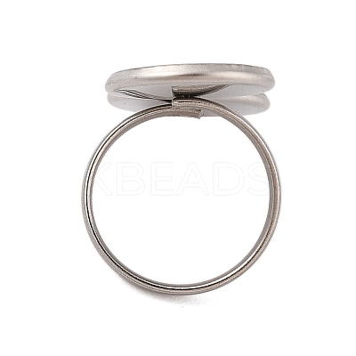 Non-Tarnish 304 Stainless Steel Open Cuff Ring Findings STAS-E124-05K-P-1