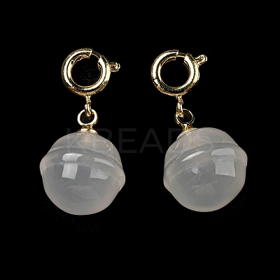 Natural White Agate Pendant Decorations G-R489-43G-1