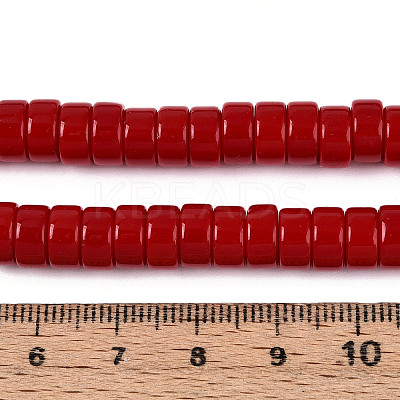 Opaque Solid Color Glass Beads Strands GLAA-N026-4x8mm-06-1