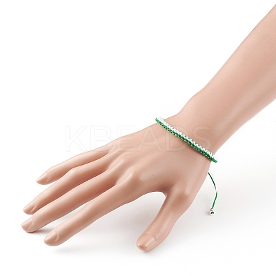 Adjustable Two Tone Nylon Cord Braided Bead Bracelets BJEW-JB05852-05-1