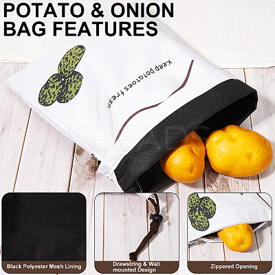 2Pcs 2 Styles Printed Cotton Cloth Storage Bags ABAG-CN0001-09-1