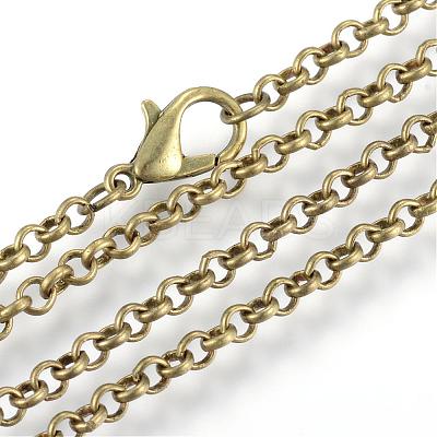 Iron Rolo Chains Necklace Making MAK-R015-75cm-AB-1