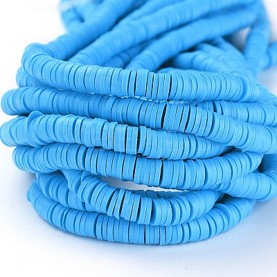 Flat Round Handmade Polymer Clay Beads CLAY-R067-6.0mm-33-1