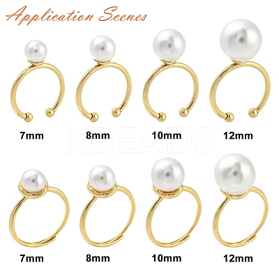 Brass Open Cuff Ring Settings KK-G518-10G-04-1