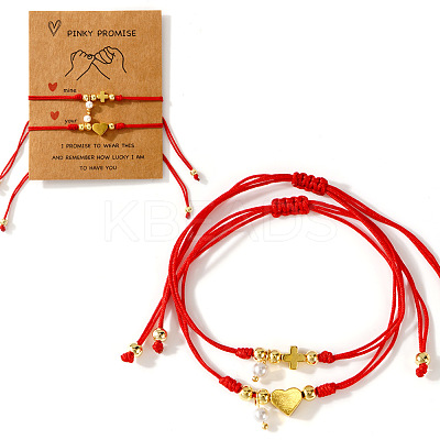 Brass Beads Braided Bead Bracelets XB9584-1-1