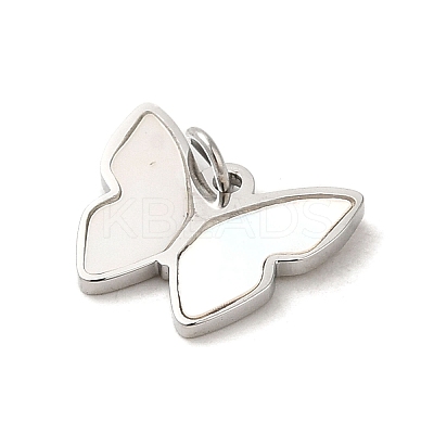304 Stainless Steel with Shell Butterfly Charms STAS-K263-21P-1