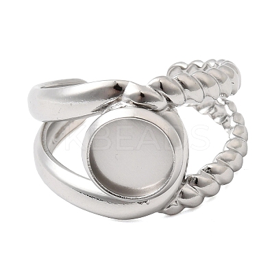 304 Stainless Steel Cuff Ring Components STAS-P454-01A-P-1
