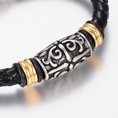 Braided Leather Cord Bracelets BJEW-H560-33-1
