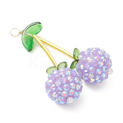 AB Color Opaque Resin Pendants PALLOY-JF04067-1