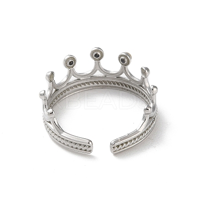 304 Stainless Steel Rhinestone Cuff Rings RJEW-M171-30P-1