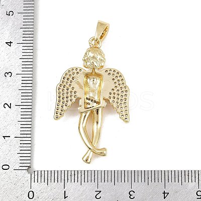 Brass Micro Pave Cubic Zirconia Pendants KK-P323-09G-1