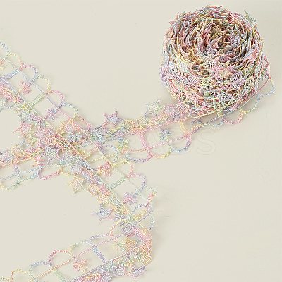 5 Yards Flower Polyester Lace Ribbon OCOR-GF0004-95F-1