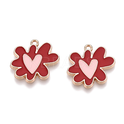 Rack Plating Alloy Enamel Pendants ENAM-N056-344C-1