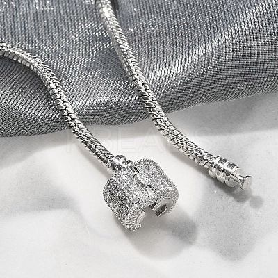 Brass Micro Pave Clear Cubic Zirconia Link Bracelets LS-BJEW-S158-15P-1