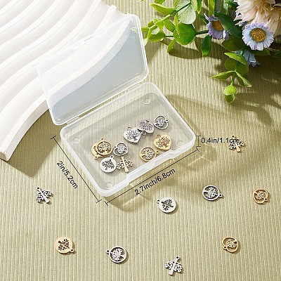 20Pcs 10 Style 304 Stainless Steel Charms STAS-CN0001-07-1