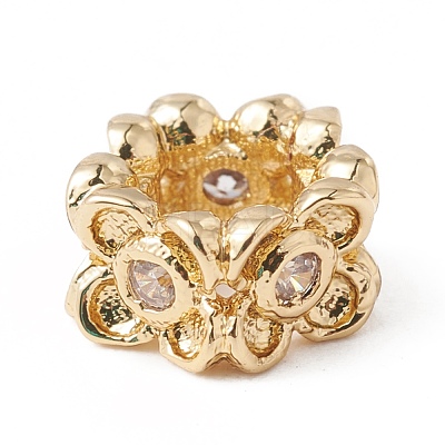 Eco-Friendly Rack Plating Brass Micro Pave Cubic Zirconia European Beads KK-F835-19B-G-1