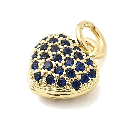 Brass Micro Pave Cubic Zirconia Pendants KK-C137-01G-1