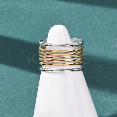 304 Stainless Steel Cuff Open Rings LS-RJEW-H266-04B-GP-1