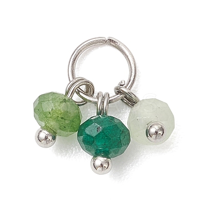 5Pcs 5 Styles Dyed Natural Malaysia Jade Faceted Rondelle Bead Charms PALLOY-JF04898-02-1