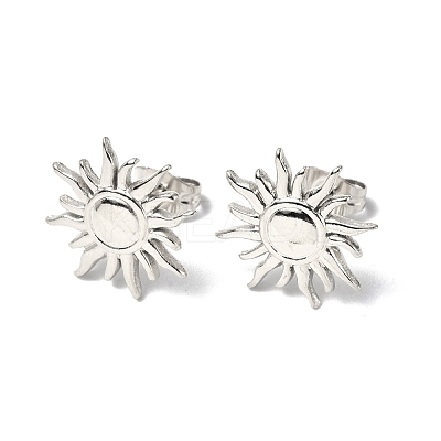Non-Tarnish 304 Stainless Steel Sun Stud Earrings for Women EJEW-F300-10P-1