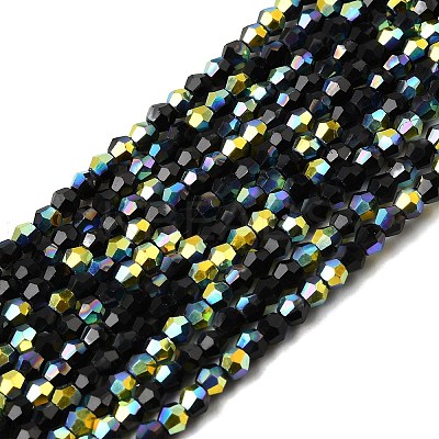AB Color Plated Transparent Glass Beads Strands GLAA-G127-01D-1