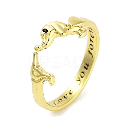 Dog Brass Open Cuff Rings for Women LS-RJEW-S416-01P-1