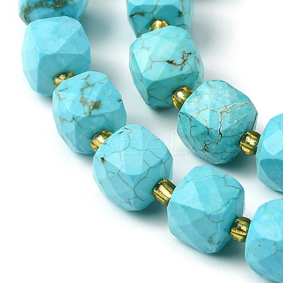 Synthetic Blue Turquoise Beads Strands G-Q010-A13-01-1