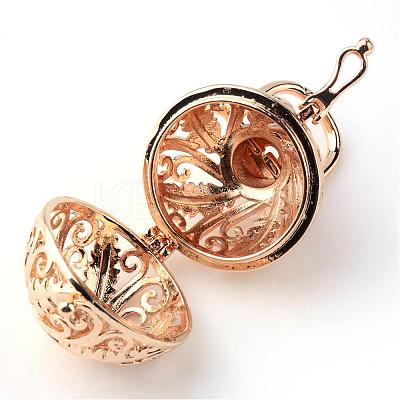 Rack Plating Brass Cage Pendants KK-S751-015KC-1