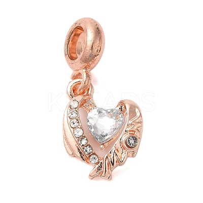 Rack Plating Alloy Crystal Rhinestone European Dangle Charms PALLOY-S189-36RG-1