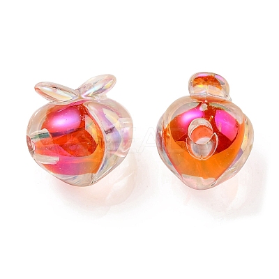 UV Plating Rainbow Iridescent Acrylic Beads OACR-F004-02B-1